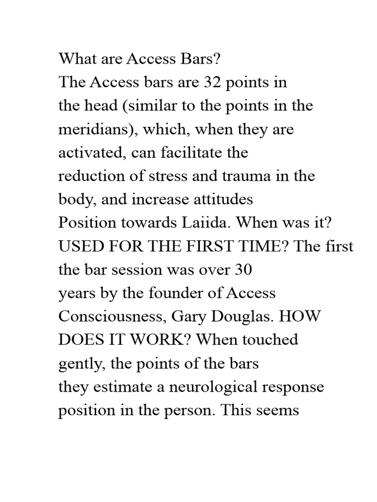 What Are Access Bars | PDF
