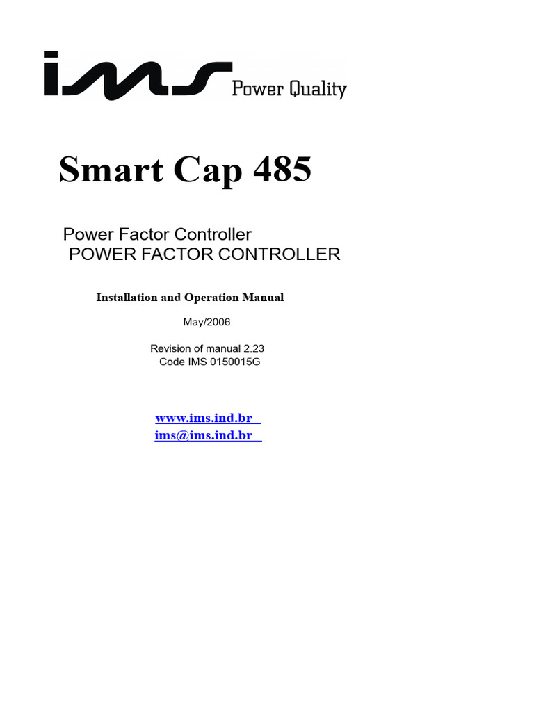 Smart Cap 485 Power Factor Manual | PDF | Ac Power | Electrical Engineering
