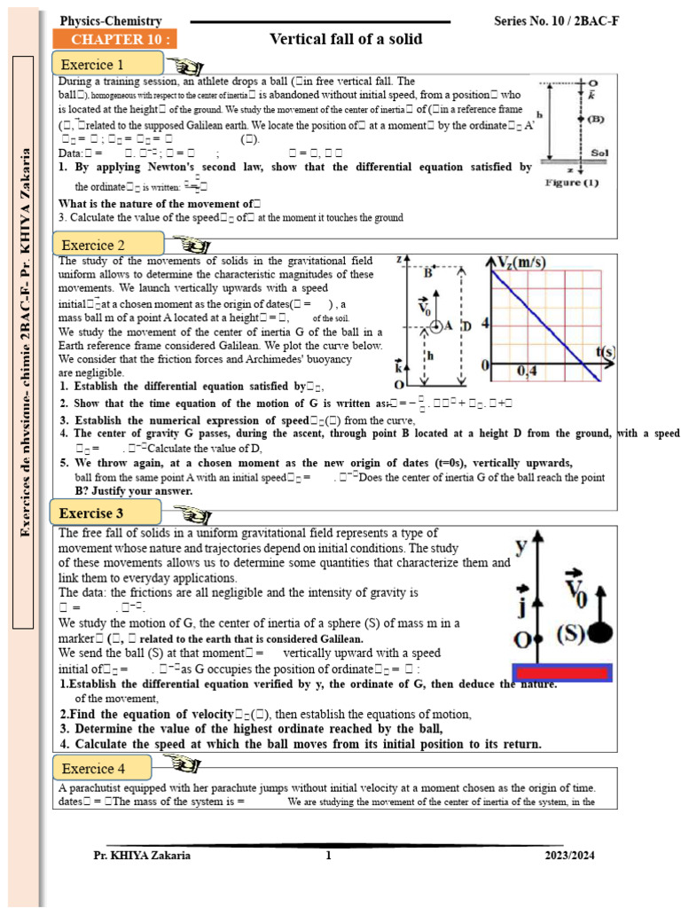Chapter 10 - Vertical Fall of A Solid | PDF | Center Of Mass | Force