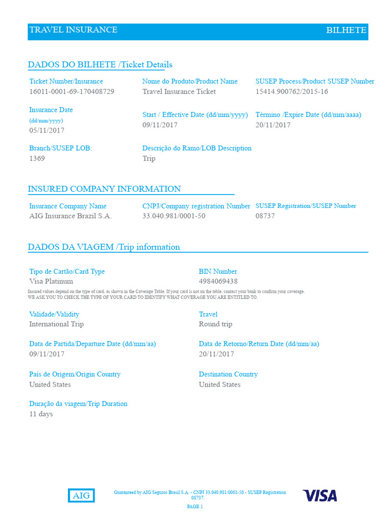 Travel Insurance Ticket | PDF | Insurance | Baggage