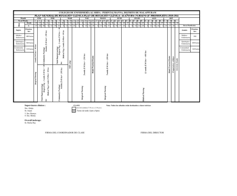 Plan de Rotación Clínica | PDF | Enfermería | Medicina