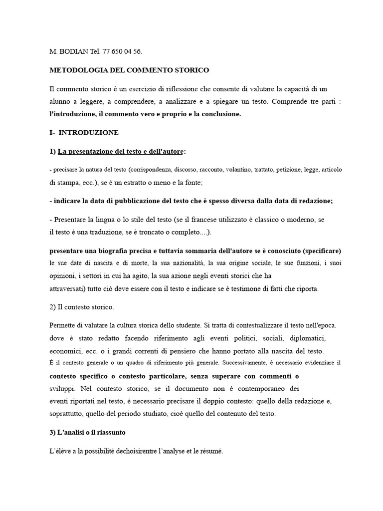 Commento Storico | PDF