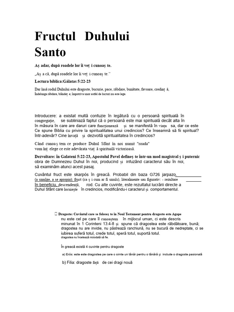Rodul Duhului Sfânt | PDF