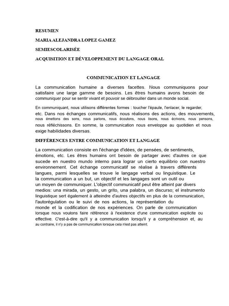 Communication et développement du langage | PDF | Discours | la ...