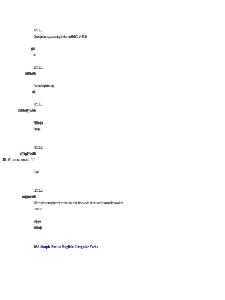 1 RULE Regular and Irregular Verbs | PDF | Morphology | Semantics