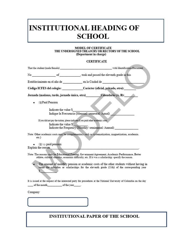 Eleventh Grade Completion Certificate Template | PDF