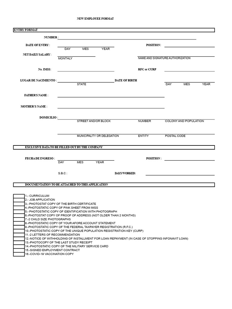New Employee Format-1 | PDF