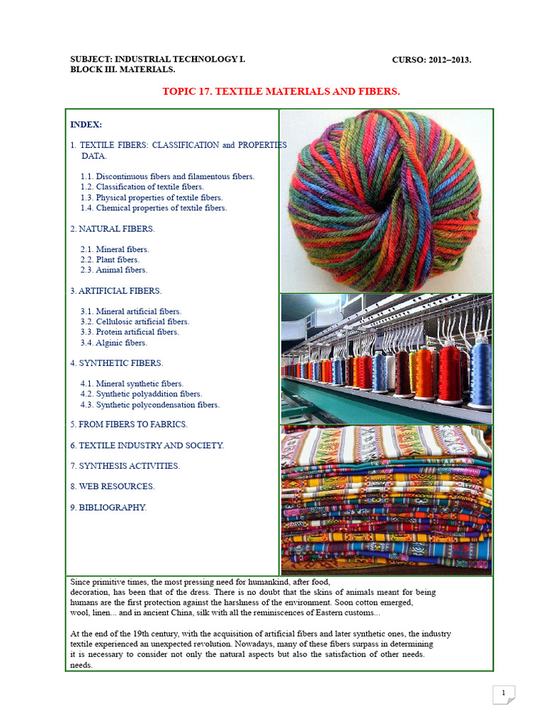 Textile Materials and Fibers Overview | PDF | Rayon | Textiles