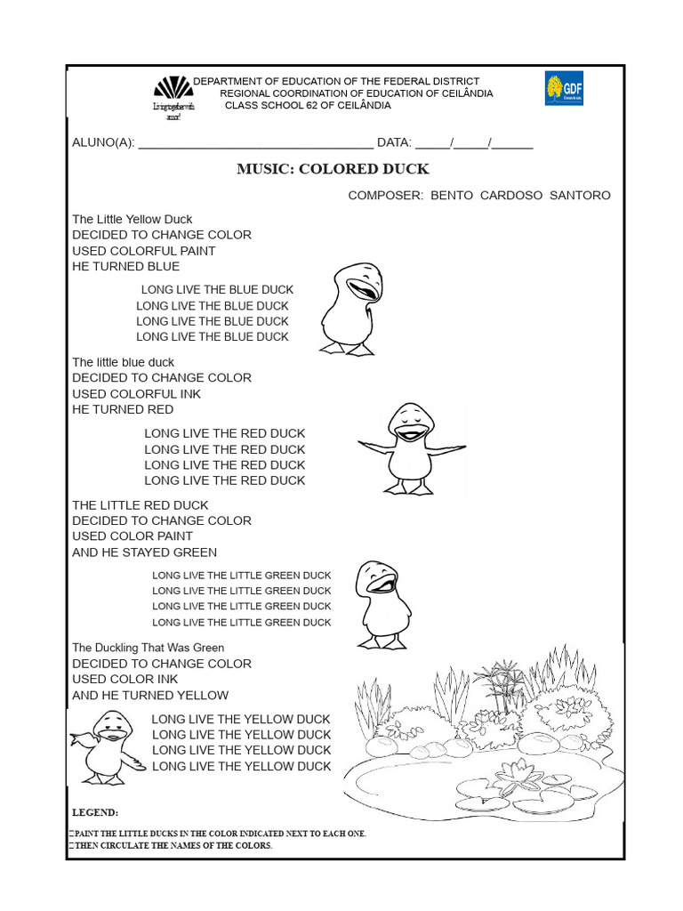 Activities Music Colored Duck | PDF | Duck | Zoology