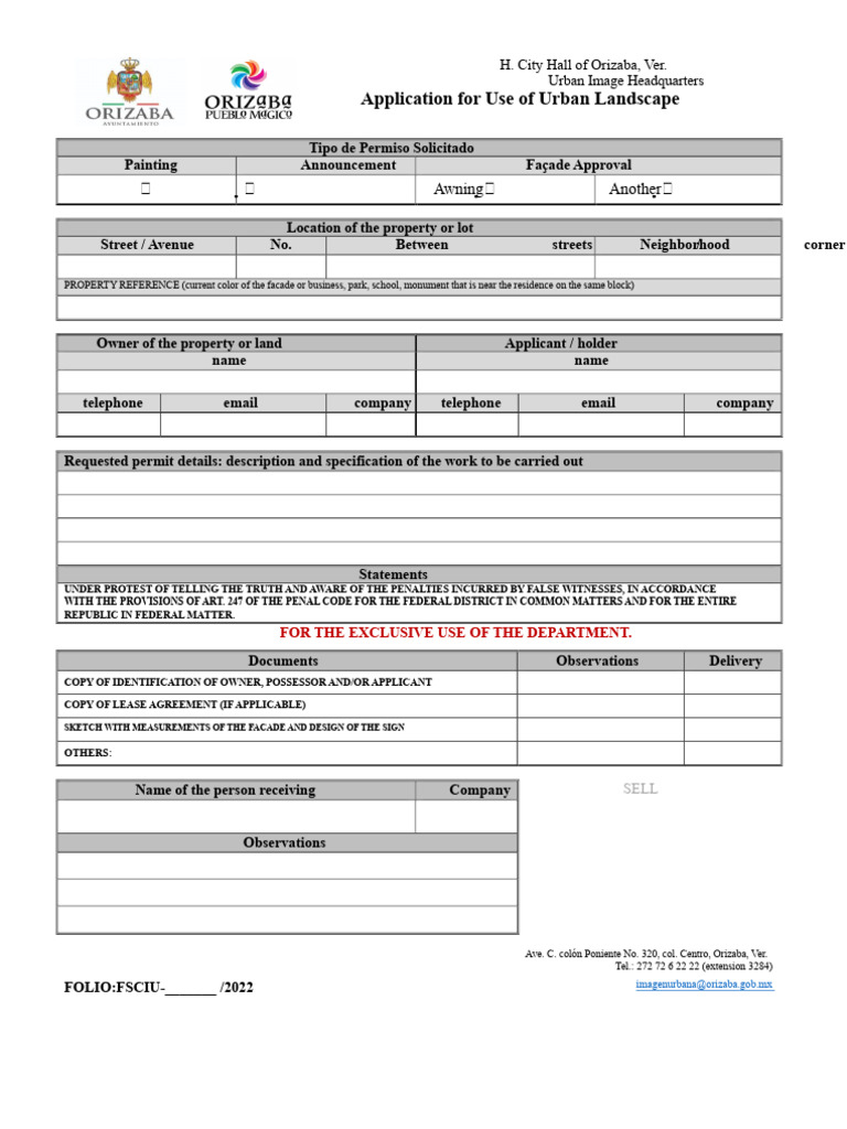 Urban Landscape Permit Application Orizaba | PDF | Common Law