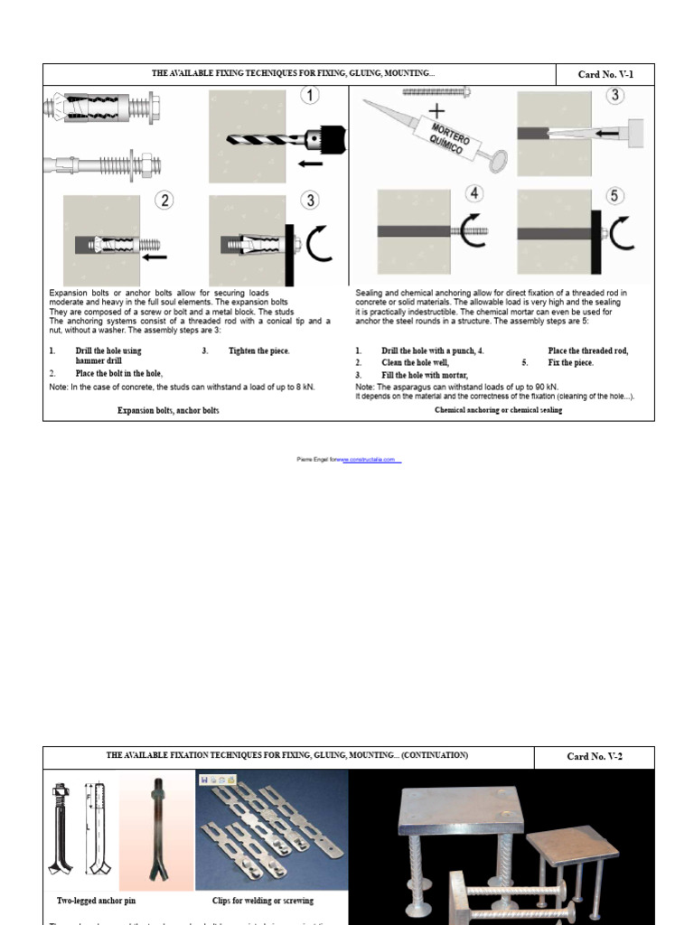 Fixing Techniques for Beams and Anchors | PDF | Reinforced Concrete ...