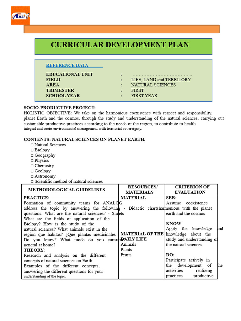 Natural Sciences Curriculum Development | PDF | Natural Sciences | Ecology