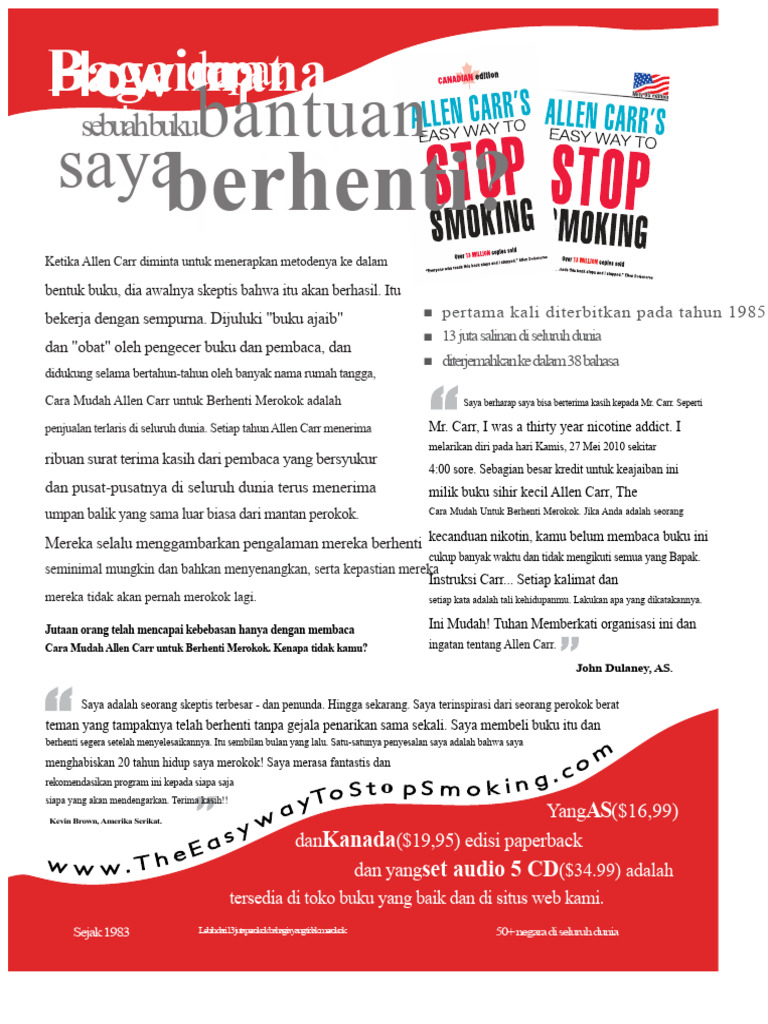 Buku - PDF Cara Mudah Untuk Berhenti Merokok | PDF