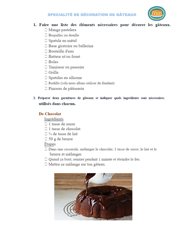 Guide complet de décoration de gâteaux | PDF | Chocolat | Nourritures