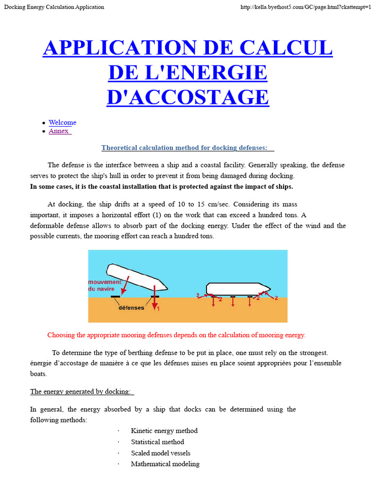 Docking Energy Calculation Methods | PDF | Ships | Mass