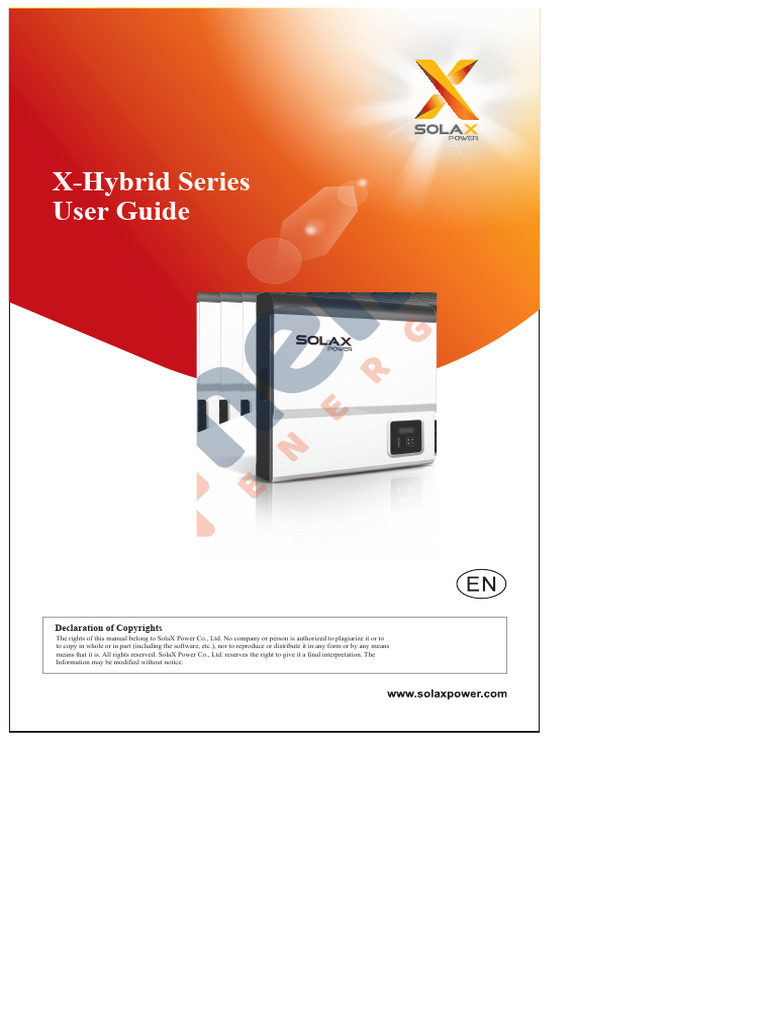 SolaX X-Hybrid Inverter User Guide | PDF | Photovoltaic System ...