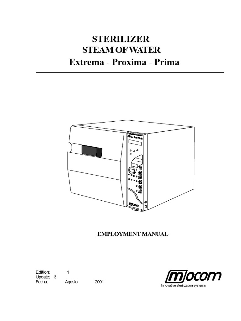 Prima Proxima Manual | PDF | Sterilization (Microbiology) | Steam