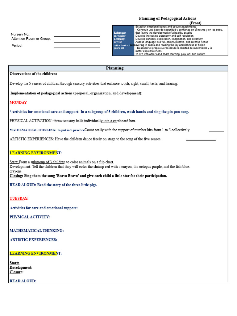 IMSS Planning Format Example | PDF | Neuroscience | Psychological Concepts