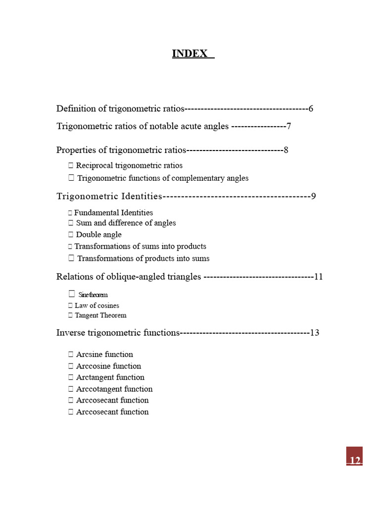Trigonometric Ratios and Identities Guide | PDF | Trigonometric ...