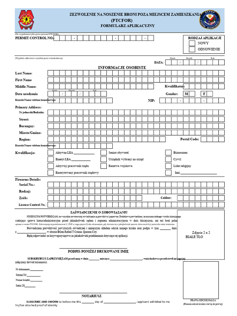 Ptcfor-Formularz Aplikacyjny-11162022 | PDF