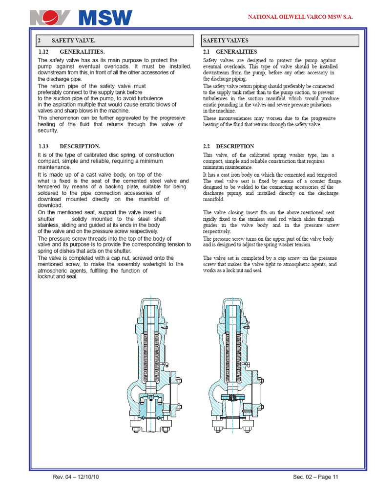 Safety Valve Installation and Operation Guide | PDF | Pump | Valve