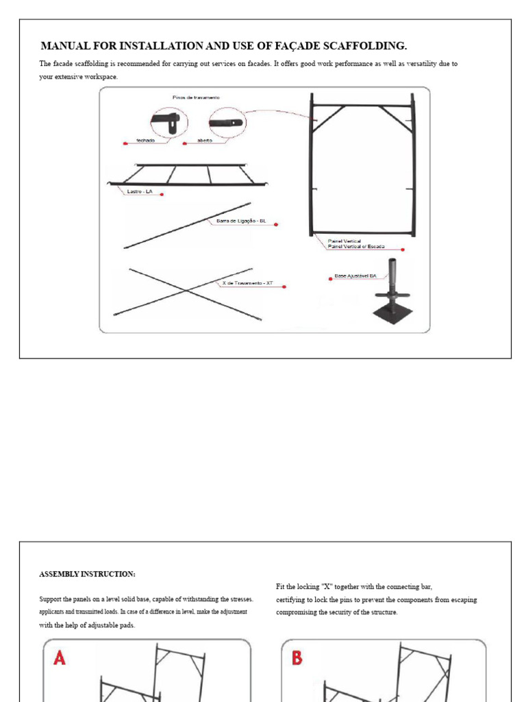 Facade Scaffolding Installation Manual | PDF | Scaffolding | Equipment