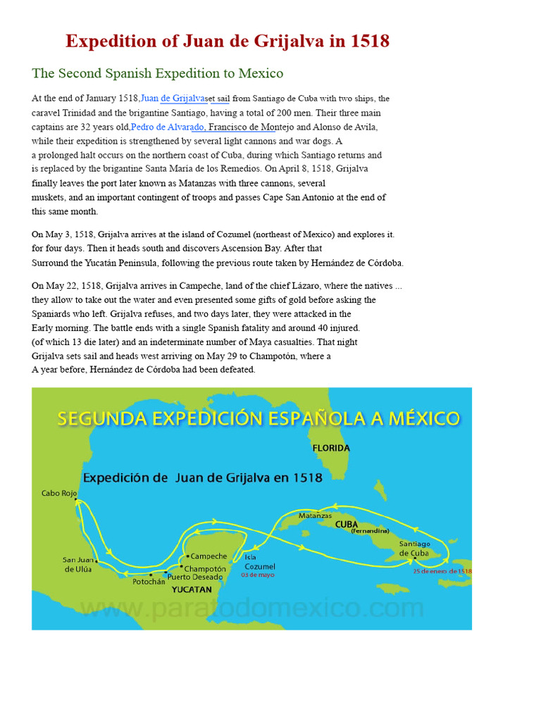 Expedition of Juan de Grijalva in 1518 | PDF | North America | European ...