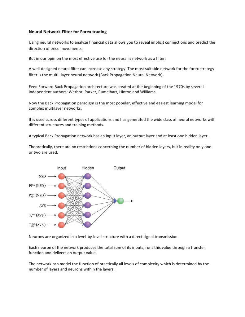 Forex Trading Using Neural Network Filters | PDF | Artificial Neural ...