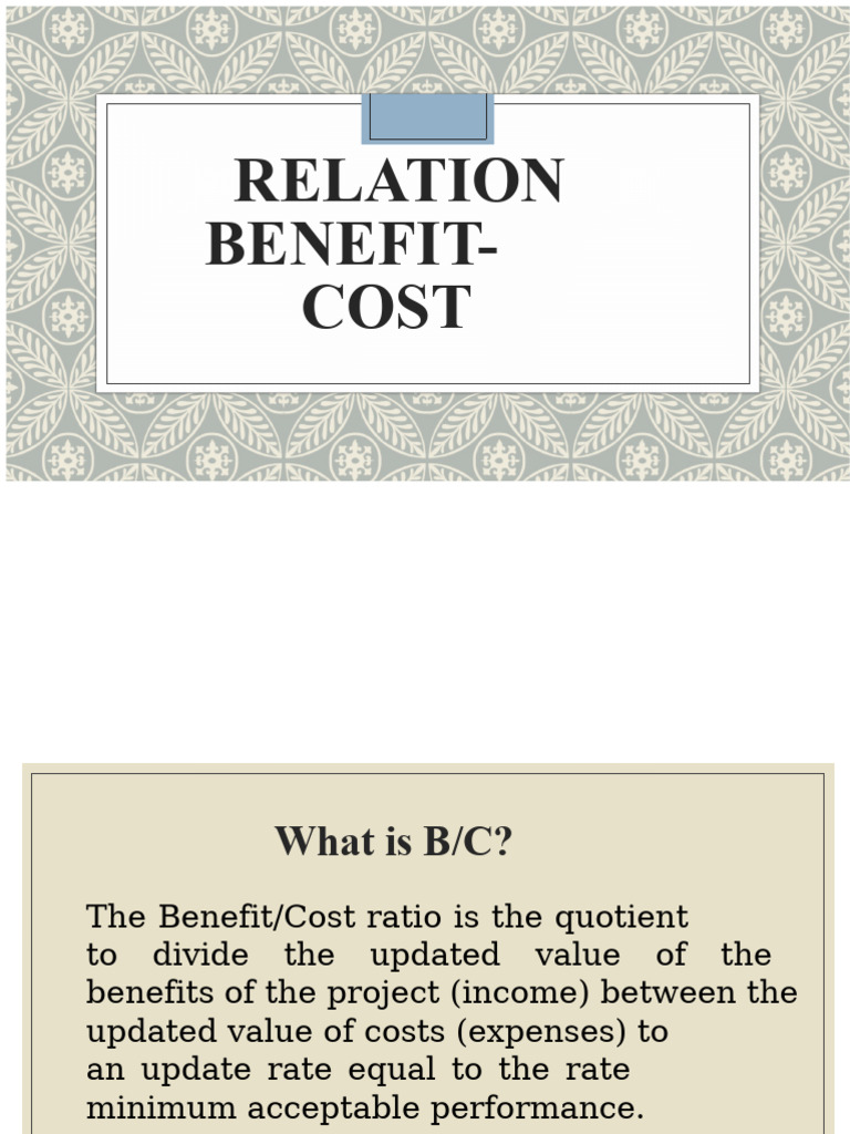 Benefit Cost Relation | PDF | Cost–Benefit Analysis | Investing