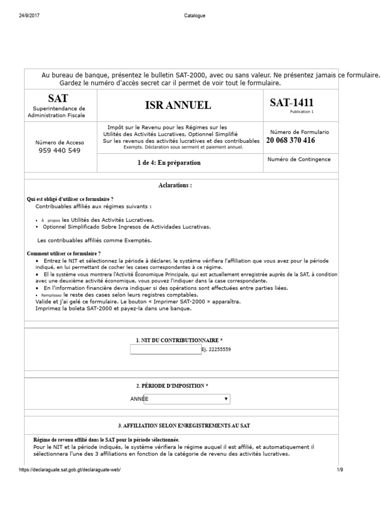 Formulaire SAT-2000 : Guide de Déclaration | PDF | Impôt sur le revenu ...
