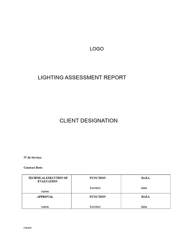 Lighting Assessment Report Overview | PDF | Lighting | Light