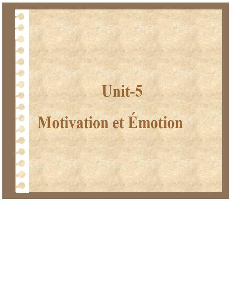 Motivation et Émotion : Concepts Clés | PDF | Motivant | Motivation