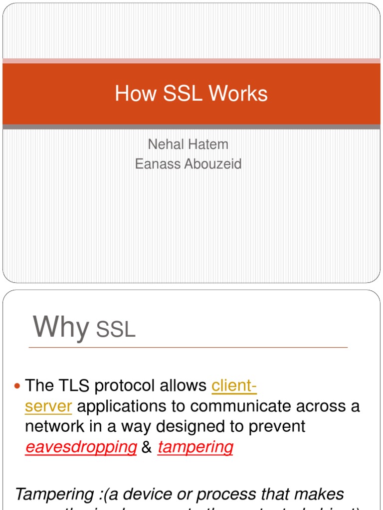 How SSL Works: Nehal Hatem Eanass Abouzeid | PDF | Transport Layer ...
