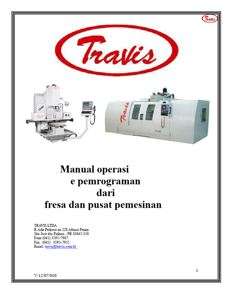 Manual Pemrograman Fresa CNC TRAVIS | PDF