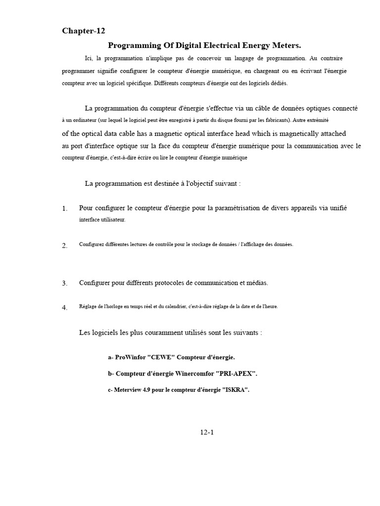 Programmation des Compteurs d'Énergie Numériques | PDF | Programmation ...