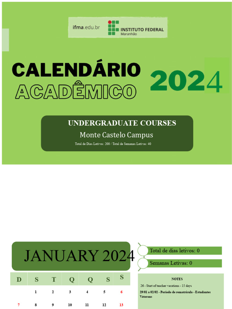 Calendar Undergraduate Courses 2024 Monte Castelo Desu Condir Prenae ...