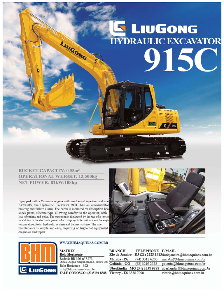 Hydraulic Excavator 915C Specifications | PDF | Valve | Engines