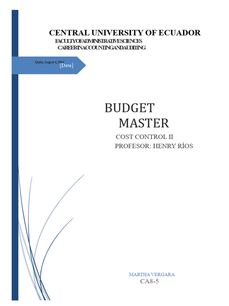 Martha Vergara (Master Budget Ca8-5) | PDF | Budget | Balance Sheet