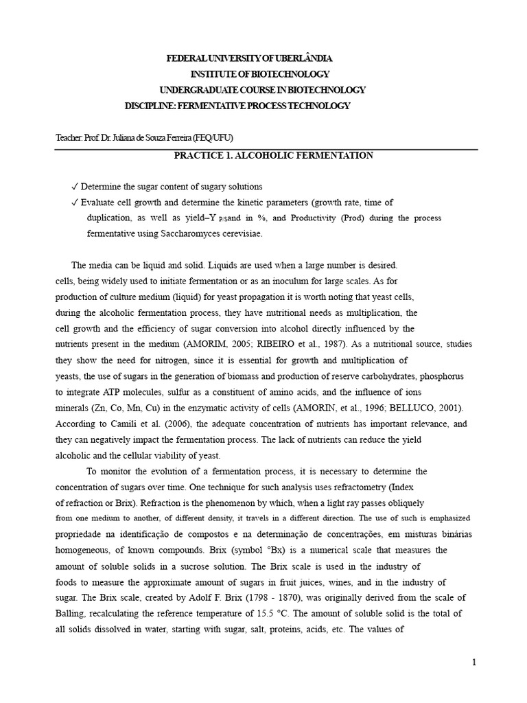 Alcoholic Fermentation Process Guide | PDF | Chemistry