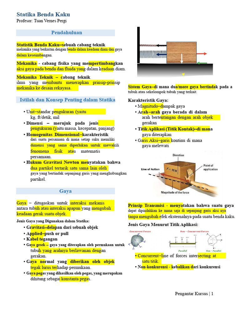 Dasar-Dasar Statika Benda Kaku | PDF