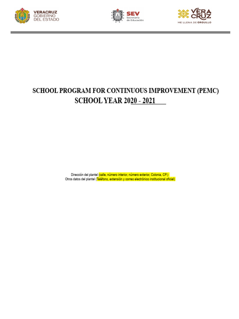 Continuous Improvement Program 2020-2021 | PDF | Teachers | Behavior