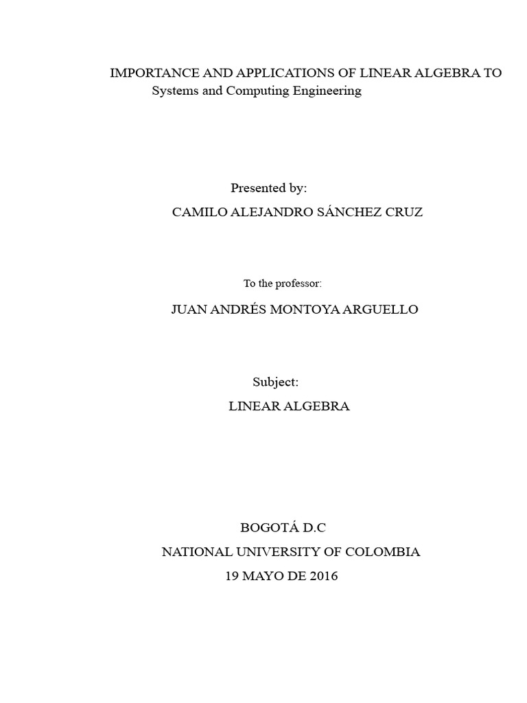 Linear Algebra in Systems Engineering | PDF | Algebra | Linear Algebra