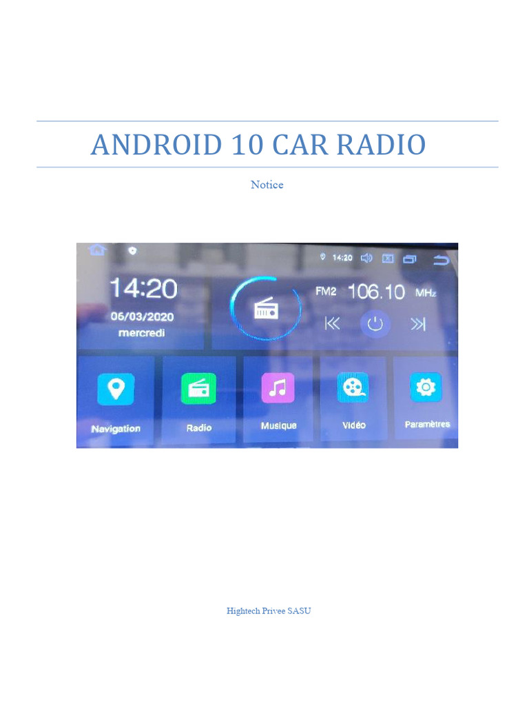 Android 10 Car Radio RVFxxx Guide | PDF | Android (Operating System ...