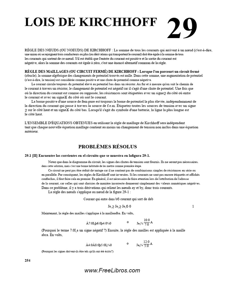 Lois de Kirchhoff : Nœuds et Maillages | PDF | Tension électrique ...