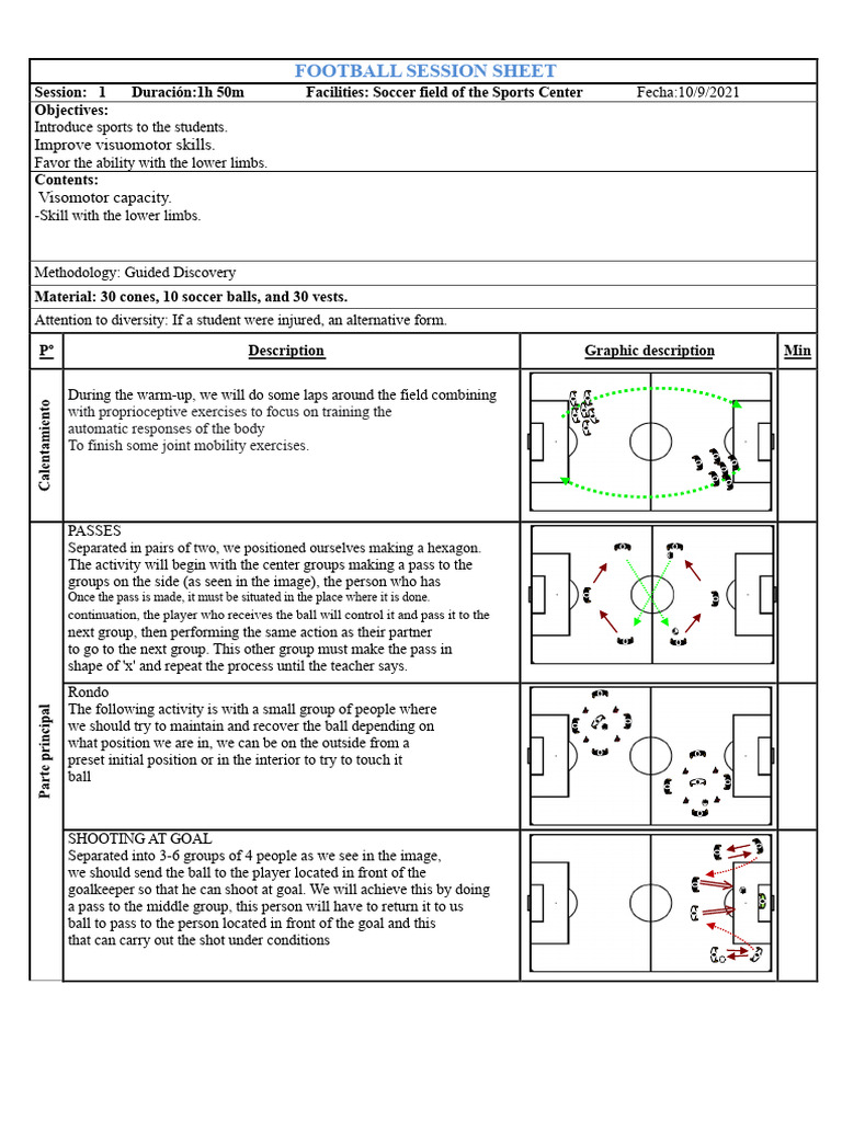 Football Training Session Plan | PDF | Association Football ...