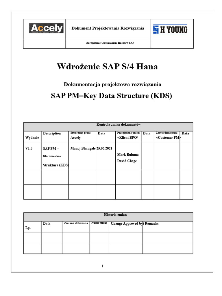 PM - SDD - KDS (Struktura Danych Kluczowych) - V1.0 | PDF