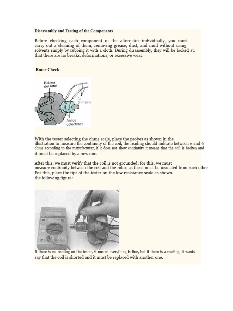 Alternator Component Testing Guide | PDF | Direct Current | Rectifier