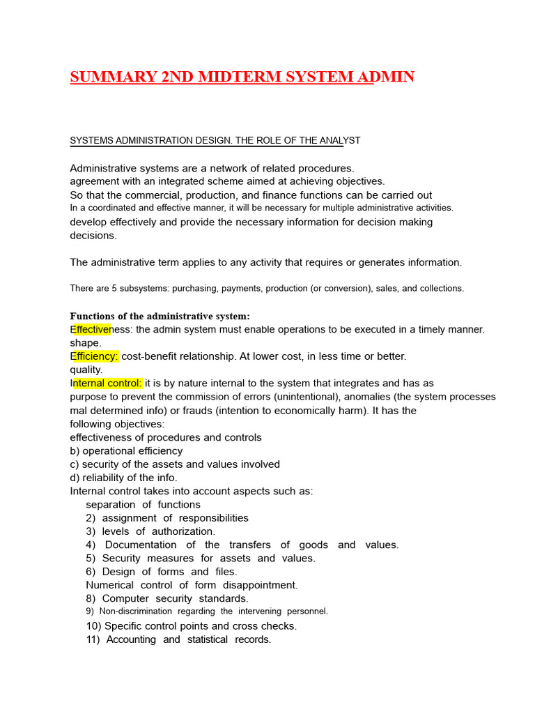 Systems Administration Overview and Analysis | PDF | Receipt | Budget