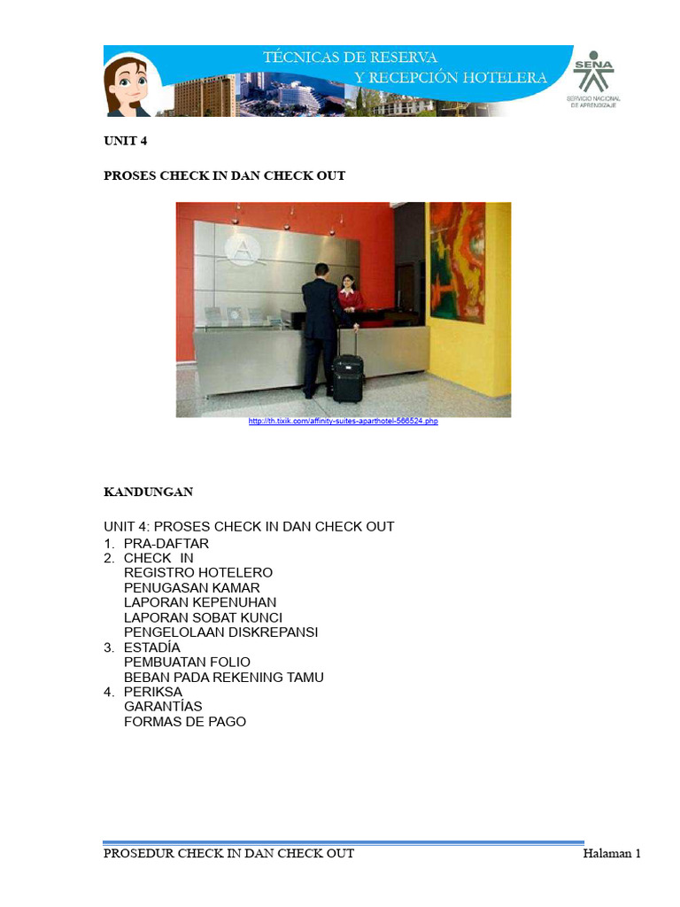 Proses Check In dan Check Out Hotel | PDF