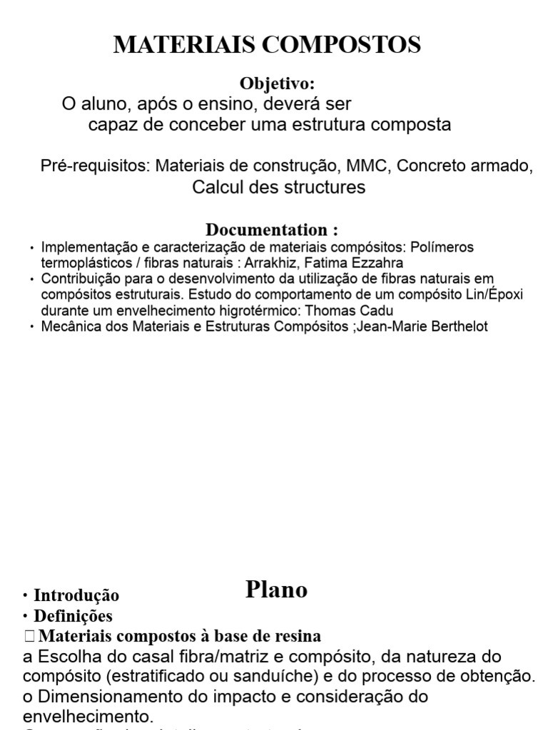 Estruturas e Aplicações de Materiais Compósitos | PDF | Material ...